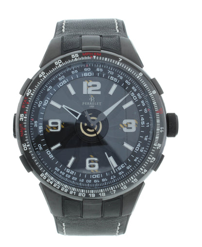 Pre-Owned Perrelet Turbine Pilot Black Dial 48mm Automatic Men’s Watch A1086/1A