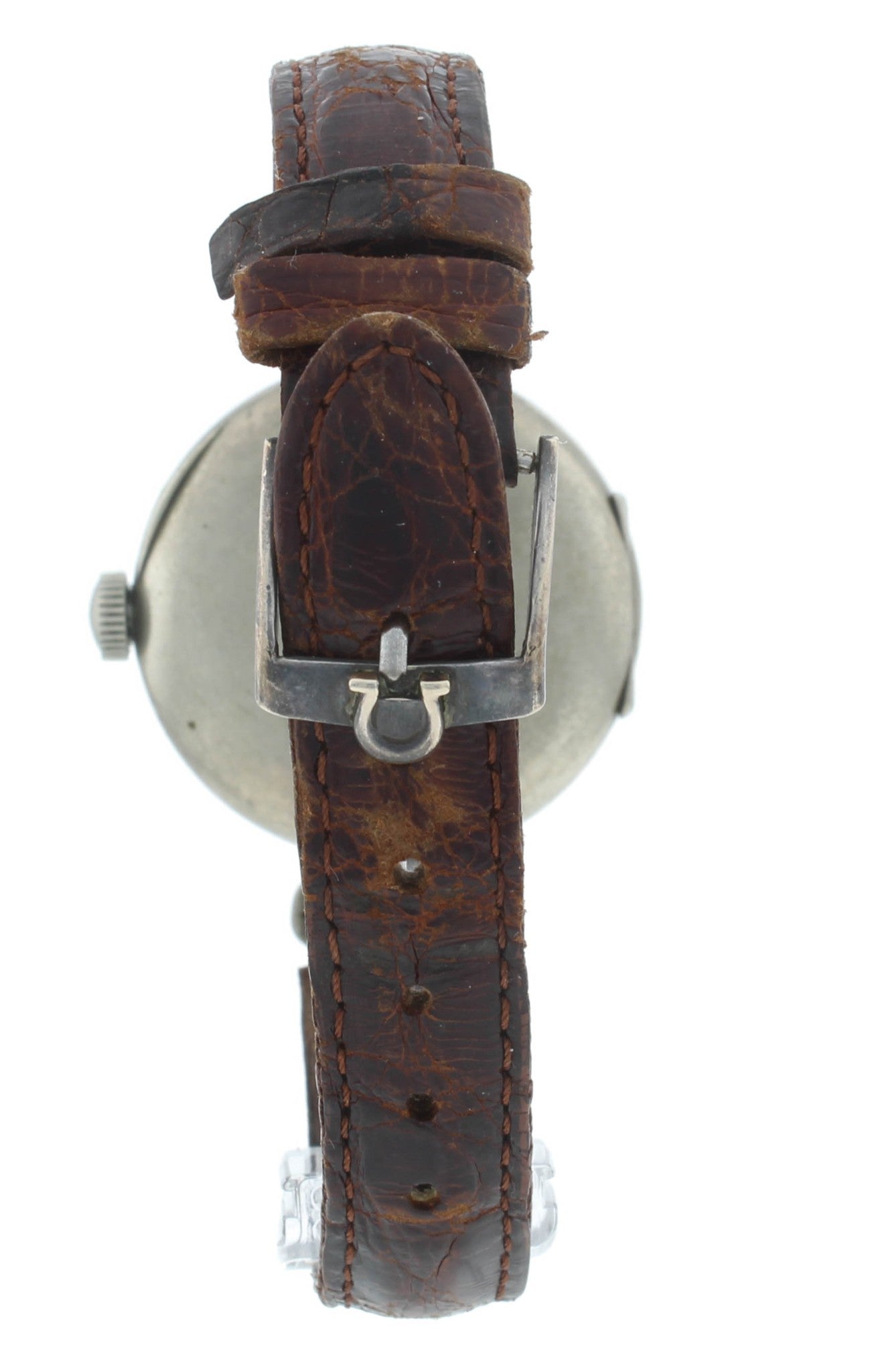 Omega Early Trench 33mm Nickel Case Manual White Dial Vintage Men's Watch