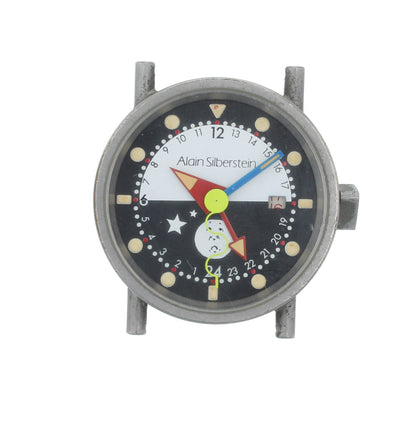 Alain Silberstein Head Only K.M.T 36mm Quartz Black & White Dial Men's Watch