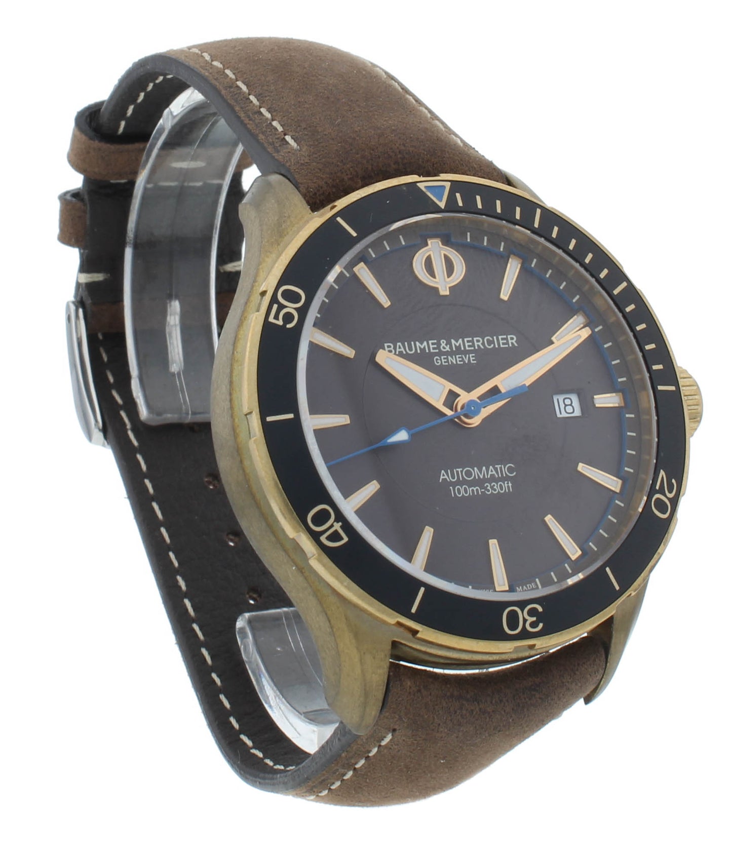 Baume & Mercier Clifton Club Bronze Leather Strap 42mm Auto Men's Watch M0A10501