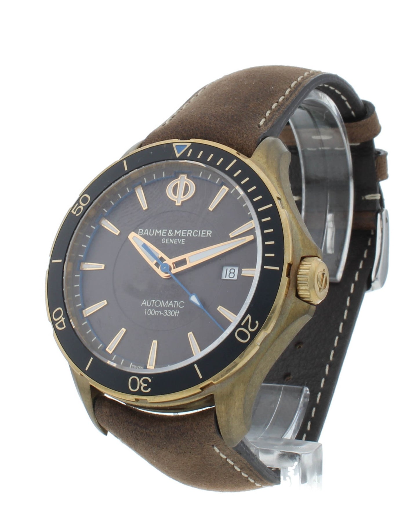 Baume & Mercier Clifton Club Bronze Leather Strap 42mm Auto Men's Watch M0A10501