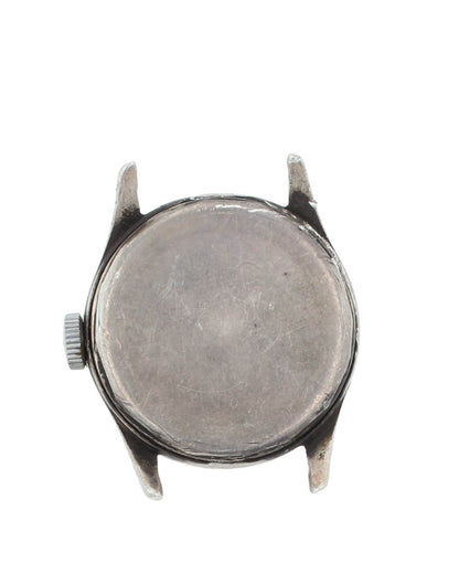 Unknown Brand 29mm Mechanical Movement Running Silver & Black Dial Vintage Watch