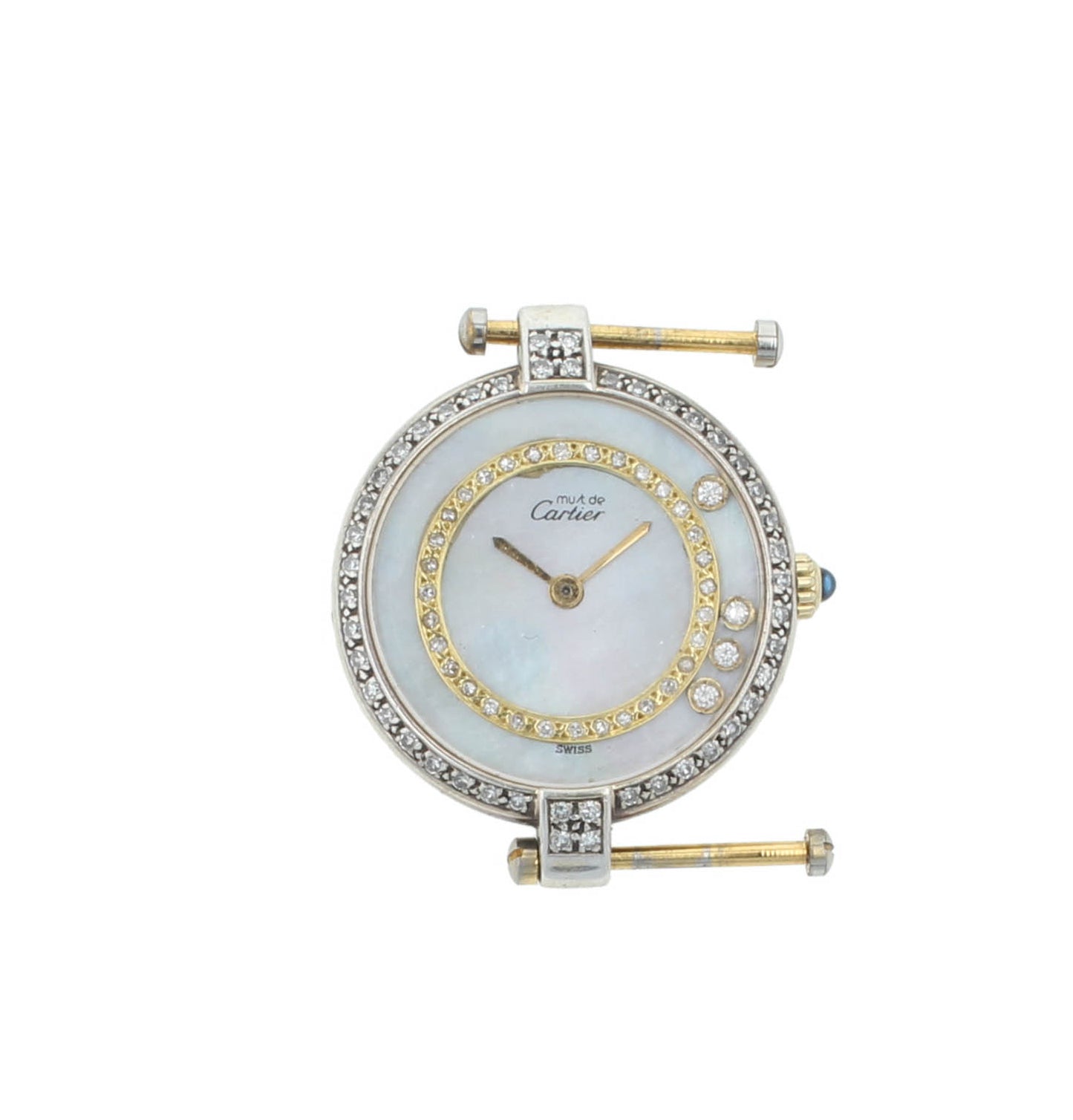 Must de Cartier Vendôme 24mm Quartz Diamond Dial & Bezel Vintage Ladies Watch