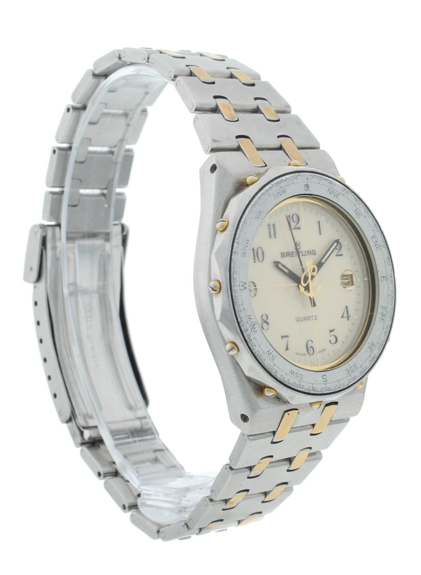 Breitling Eric Tabarly Quartz 35mm Two-Tone Steel Beige Dial Vintage Men's Watch