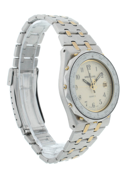 Breitling Eric Tabarly Quartz 35mm Two-Tone Steel Beige Dial Vintage Men's Watch