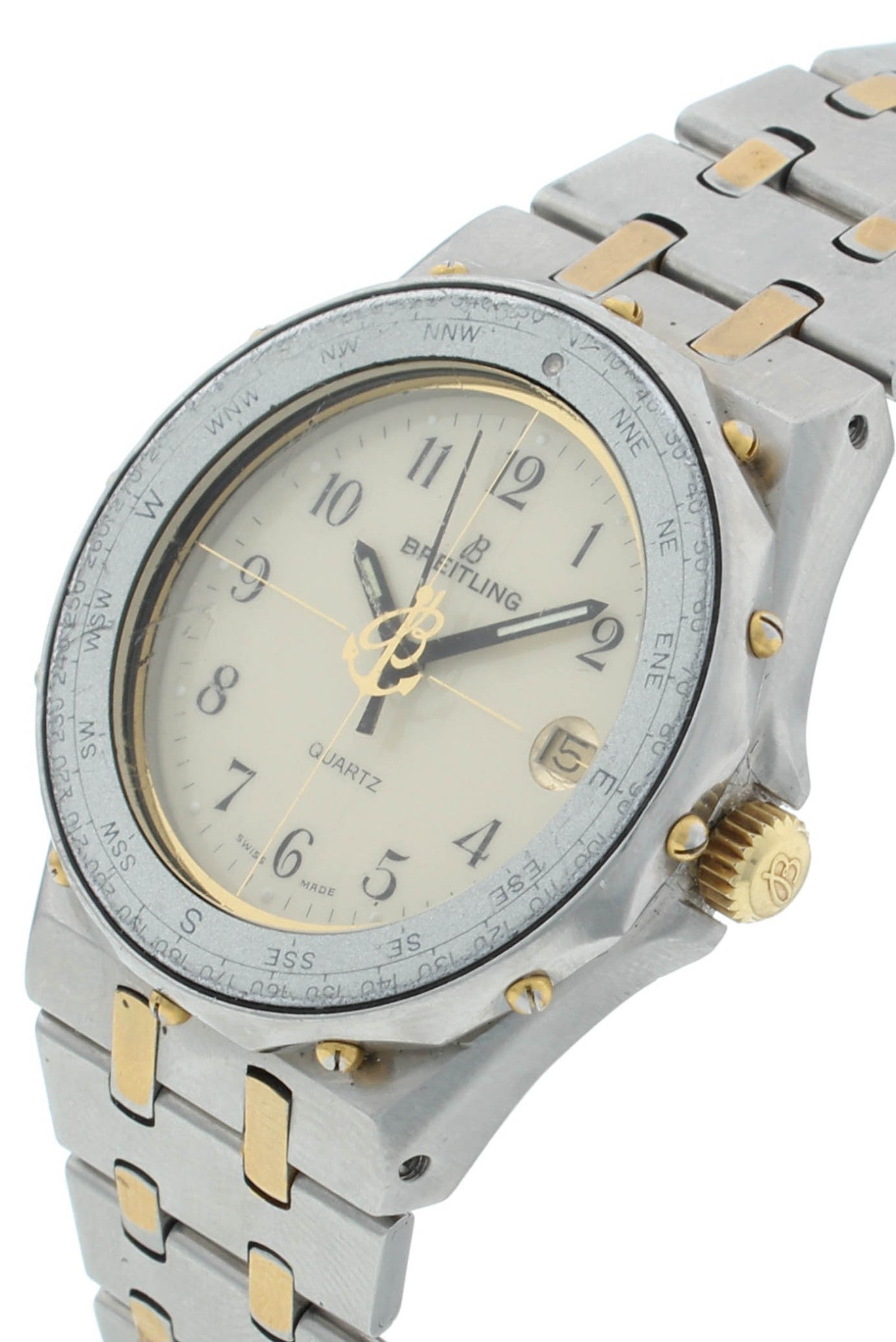 Breitling Eric Tabarly Quartz 35mm Two-Tone Steel Beige Dial Vintage Men's Watch