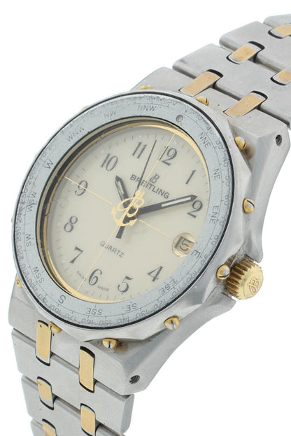 Breitling Eric Tabarly Quartz 35mm Two-Tone Steel Beige Dial Vintage Men's Watch