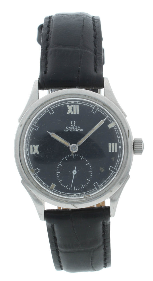 Omega Automatic Small Seconds Bumper Movement 35mm Auto Black Dial Men's Watch