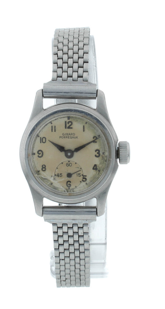 Girard-Perregaux Circa 1940 22mm Silver Dial Steel Vintage Ladies Watch
