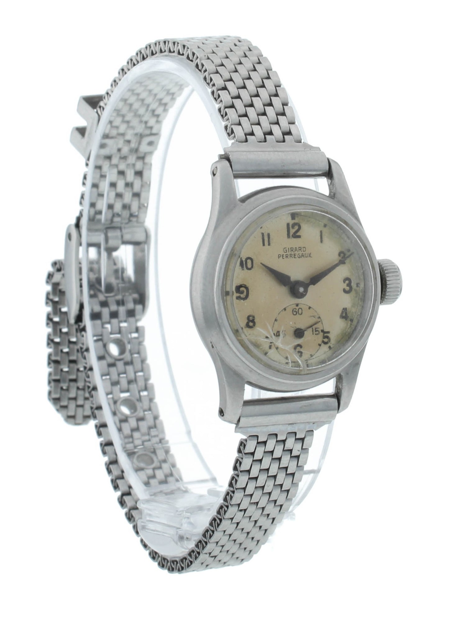 Girard-Perregaux Circa 1940 22mm Silver Dial Steel Vintage Ladies Watch