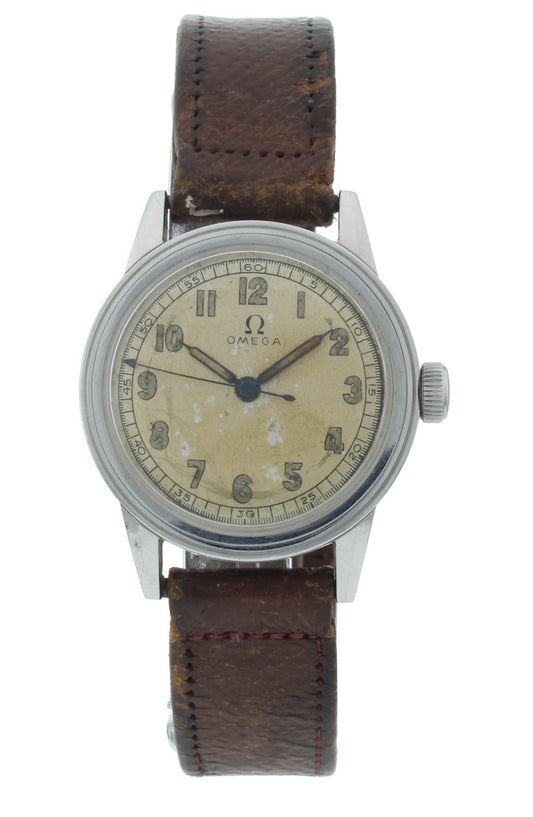 Omega 30.5mm Manual Silver Dial Circa 1939 Small Seconds Vintage Men's Watch