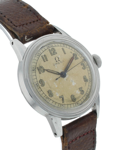 Omega 30.5mm Manual Silver Dial Circa 1939 Small Seconds Vintage Men's Watch