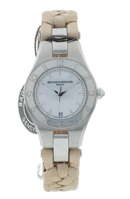 Defective Baume & Mercier Linea White MOP Dial Quartz 27mm Ladies Watch M0A10116