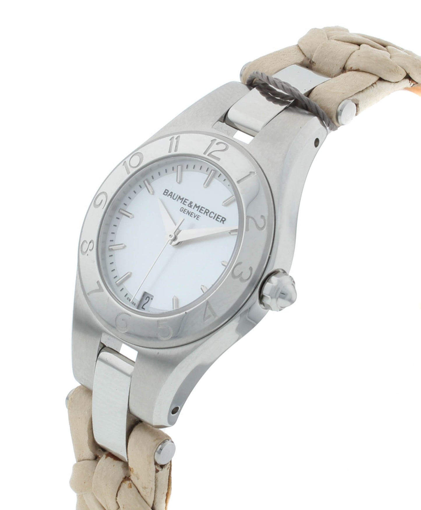 Defective Baume & Mercier Linea White MOP Dial Quartz 27mm Ladies Watch M0A10116