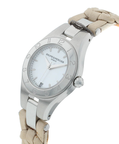 Defective Baume & Mercier Linea White MOP Dial Quartz 27mm Ladies Watch M0A10116