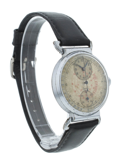 Eska Chronograph Telemeter 33mm Manual White Dial Vintage Men's Watch