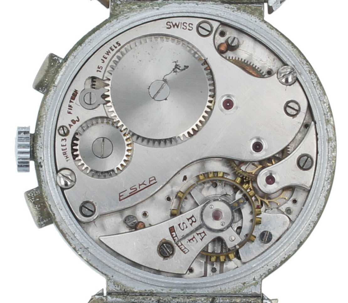 Eska Chronograph Telemeter 33mm Manual White Dial Vintage Men's Watch