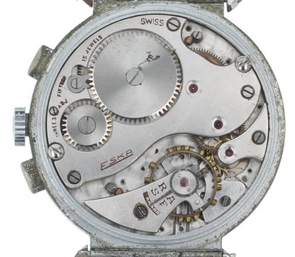 Eska Chronograph Telemeter 33mm Manual White Dial Vintage Men's Watch