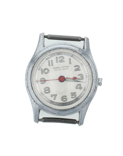 Regenal Swiss 29mm Silver Dial Vintage Field Watch Head Only Missing Crown