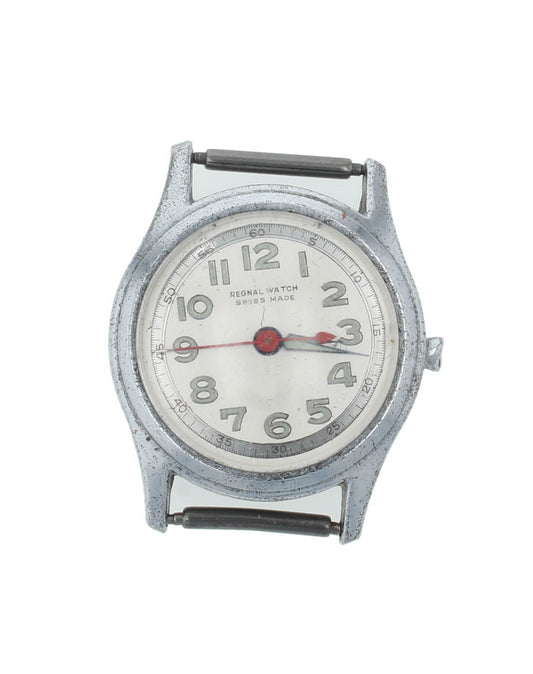 Regenal Swiss 29mm Silver Dial Vintage Field Watch Head Only Missing Crown