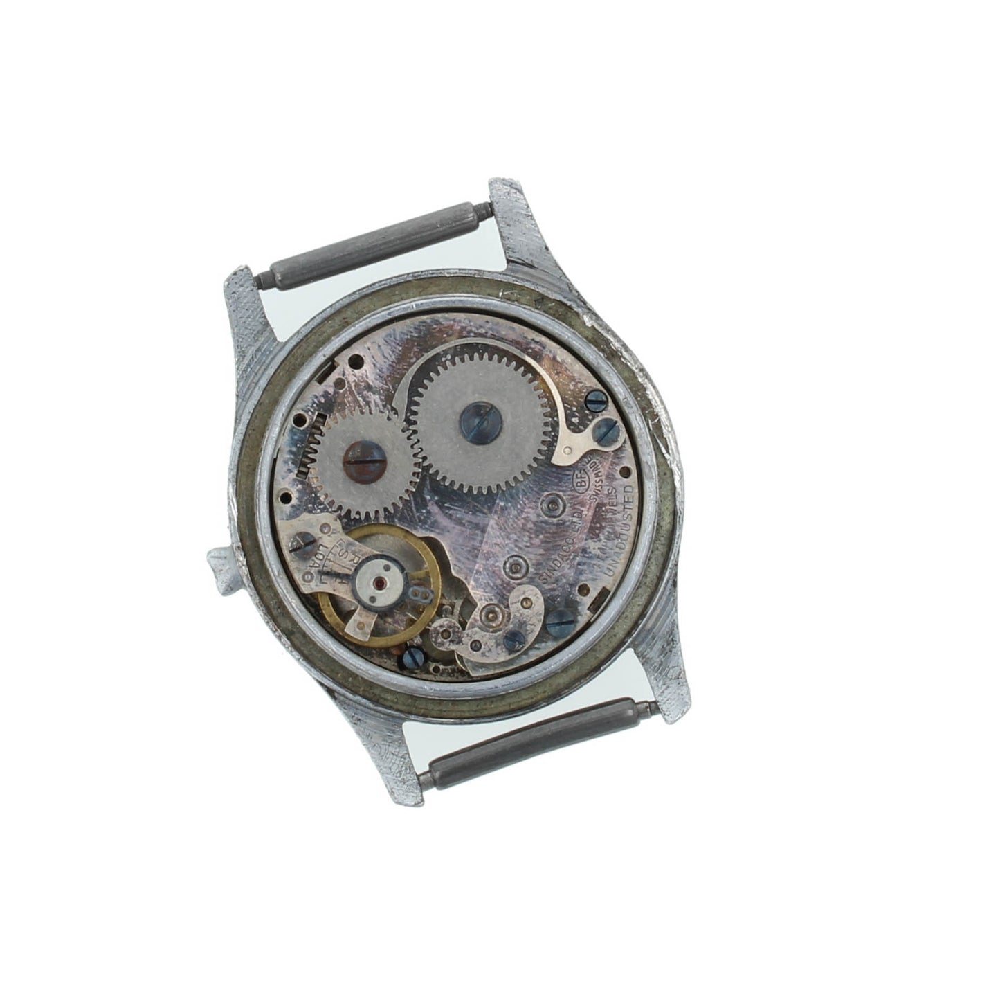 Regenal Swiss 29mm Silver Dial Vintage Field Watch Head Only Missing Crown