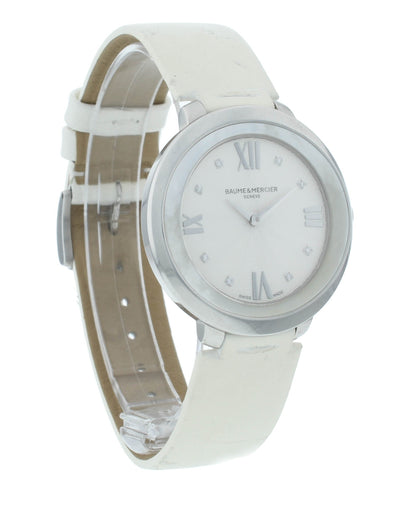 Defective Baume & Mercier Promesse 34mm Quartz Diamond Ladies Watch MOA10177