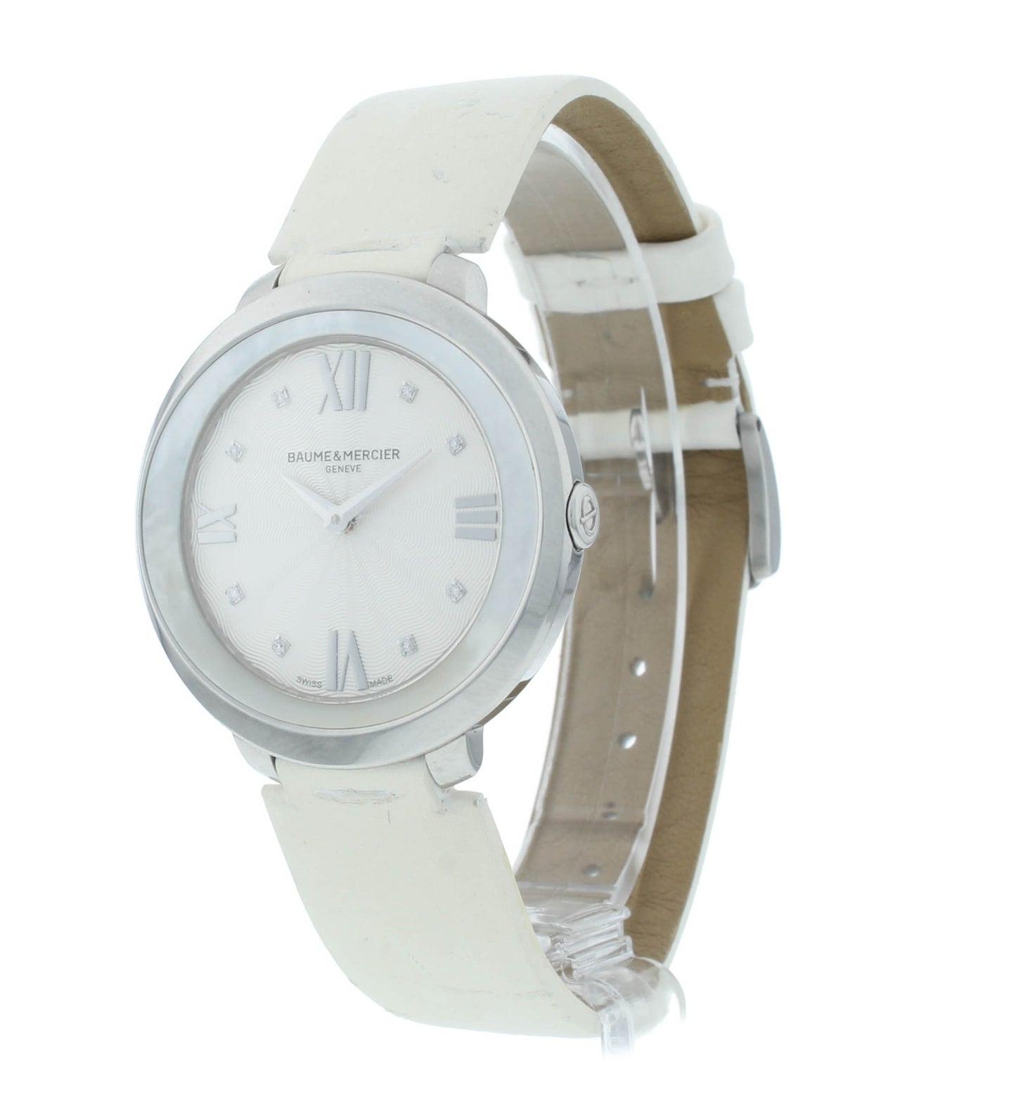 Defective Baume & Mercier Promesse 34mm Quartz Diamond Ladies Watch MOA10177