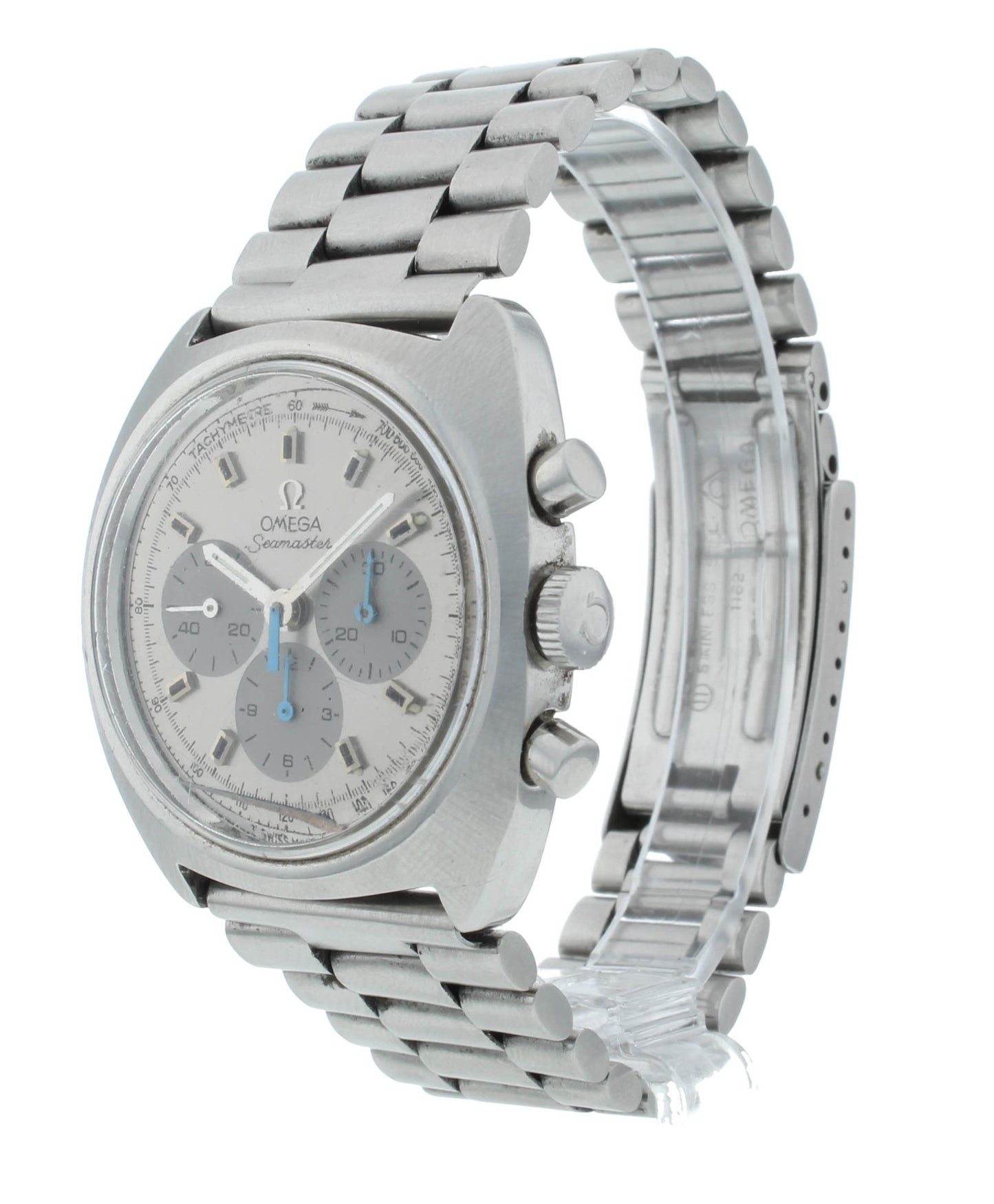 Omega Seamaster Chronograph Vintage 38mm Manual Silver Dial Men's Watch 145.029