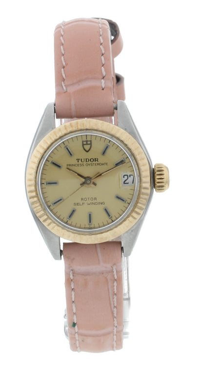 Tudor Princess Oysterdate 23mm Vintage Champagne Dial Steel Ladies Watch
