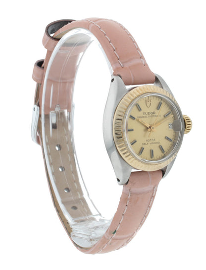 Tudor Princess Oysterdate 23mm Vintage Champagne Dial Steel Ladies Watch