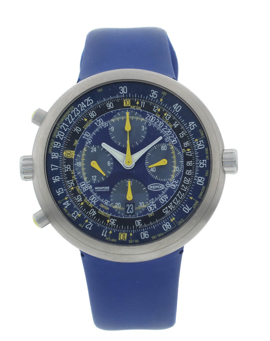 Ikepod Megapode 46mm Automatic Blue Dial Chronograph With Bracelet Men's Watch