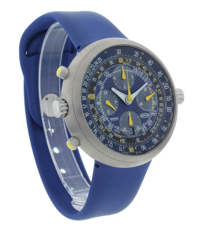Ikepod Megapode 46mm Automatic Blue Dial Chronograph With Bracelet Men's Watch