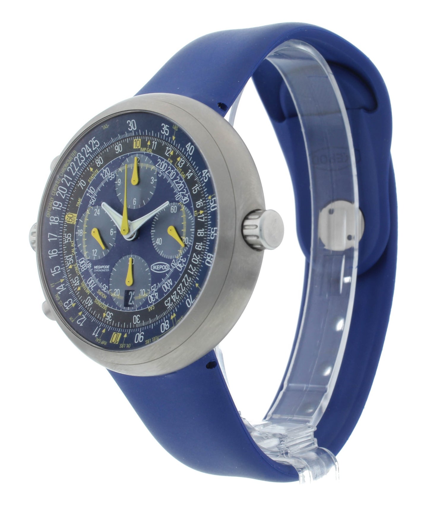 Ikepod Megapode 46mm Automatic Blue Dial Chronograph With Bracelet Men's Watch