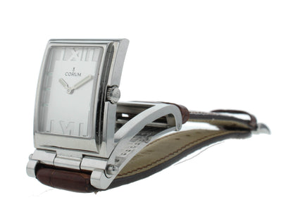 Corum Tabogan Tank Style Silver Dial 24mm Quartz Ladies Watch 64.151.20