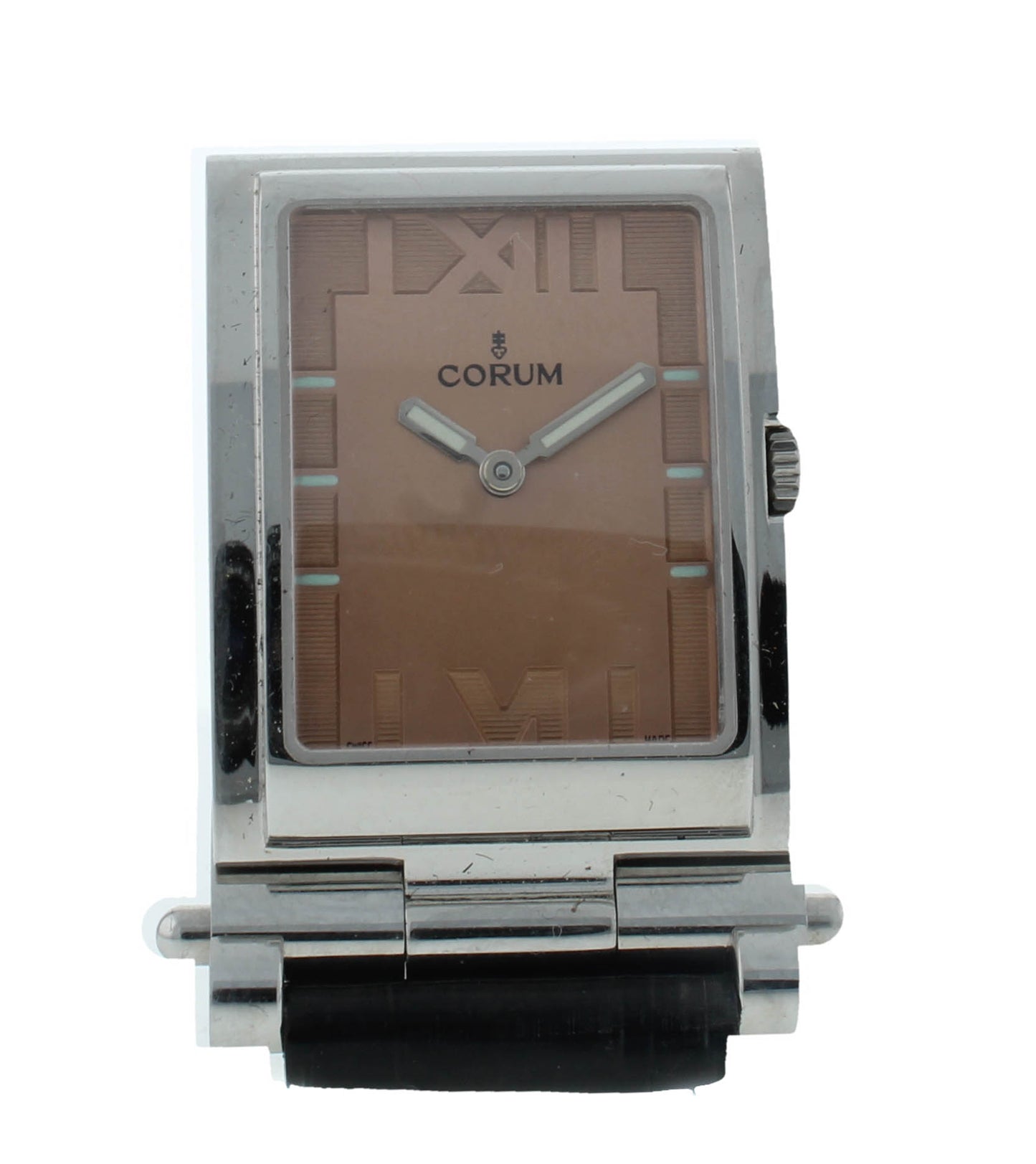 Corum Tabogan Tank Style Pink Dial Rectangle 24mm Quartz Ladies Watch 64.151.20