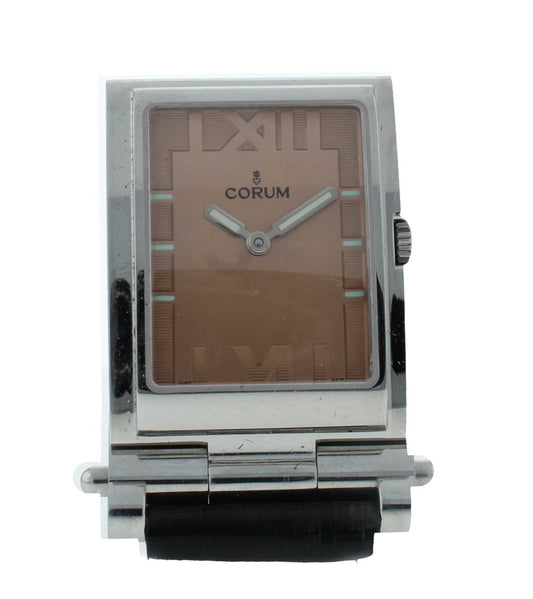 Corum Tabogan Tank Style Pink Dial Rectangle 24mm Quartz Ladies Watch 64.151.20