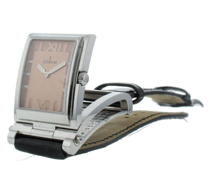 Corum Tabogan Tank Style Pink Dial Rectangle 24mm Quartz Ladies Watch 64.151.20