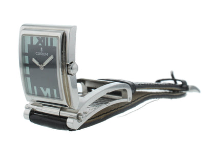 Corum Tabogan Tank Style Black Dial Rectangle 24mm Quartz Ladies Watch 64.151.20