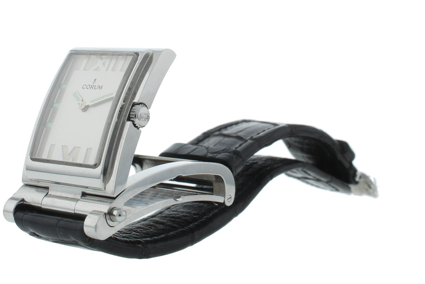 Corum Tabogan Tank Style Beige Dial Rectangle 24mm Quartz Ladies Watch 64.151.20