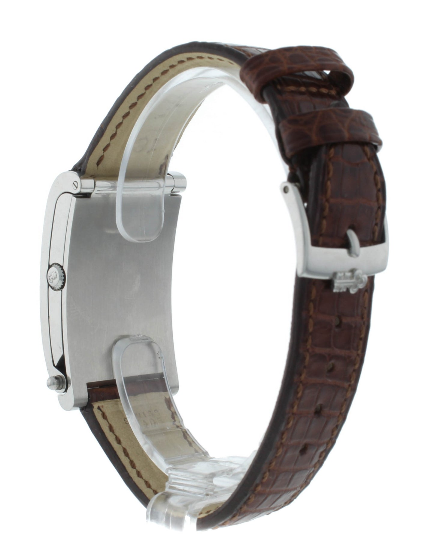 Corum Tabogan Tank Style Silver Dial 24mm Quartz Ladies Watch 64.151.20