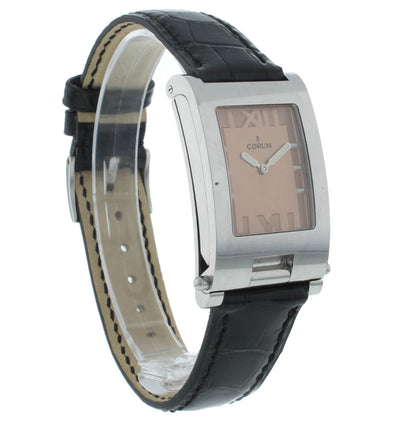 Corum Tabogan Tank Style Pink Dial Rectangle 24mm Quartz Ladies Watch 64.151.20