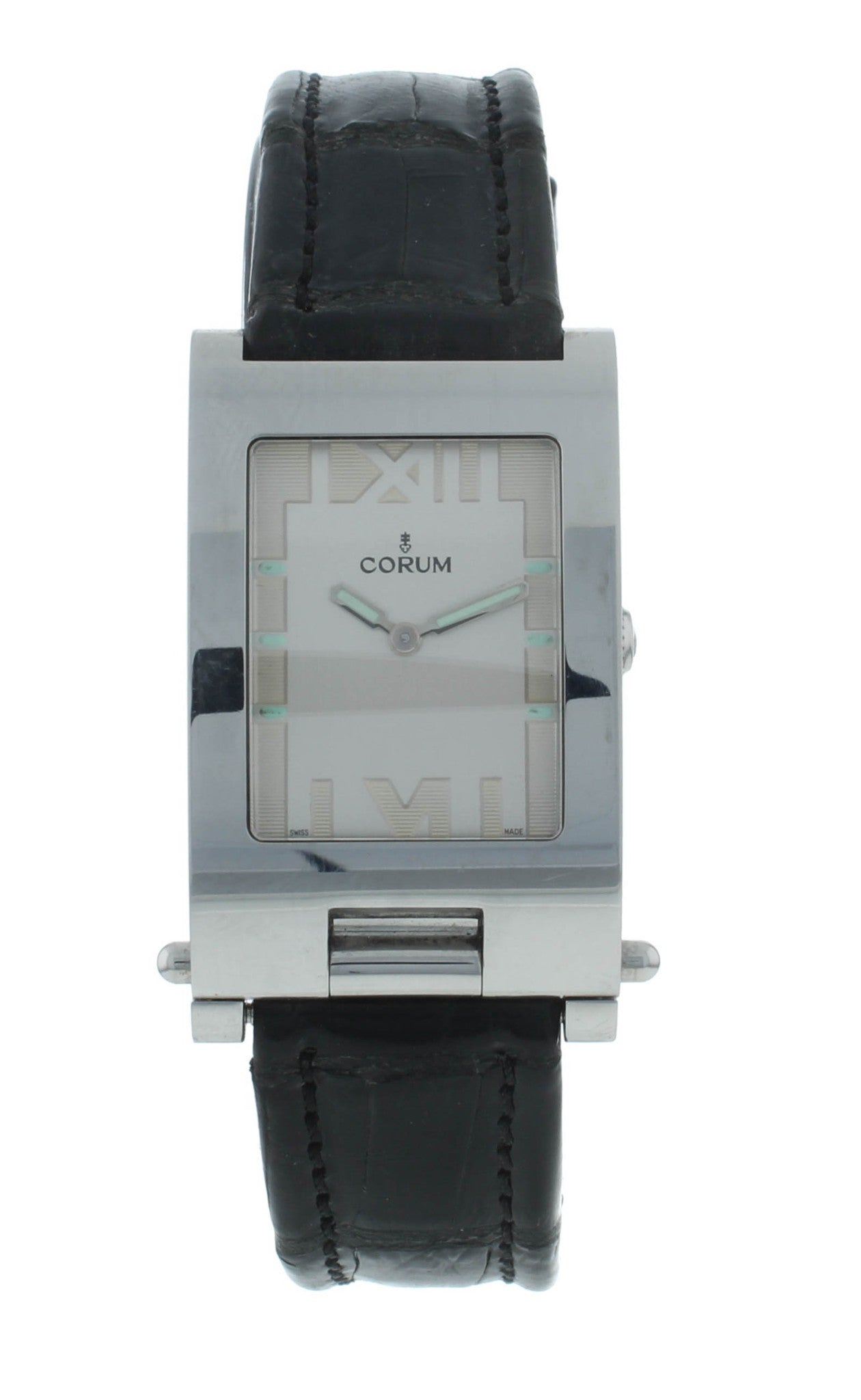 Corum Tabogan Tank Style Beige Dial Rectangle 24mm Quartz Ladies Watch 64.151.20