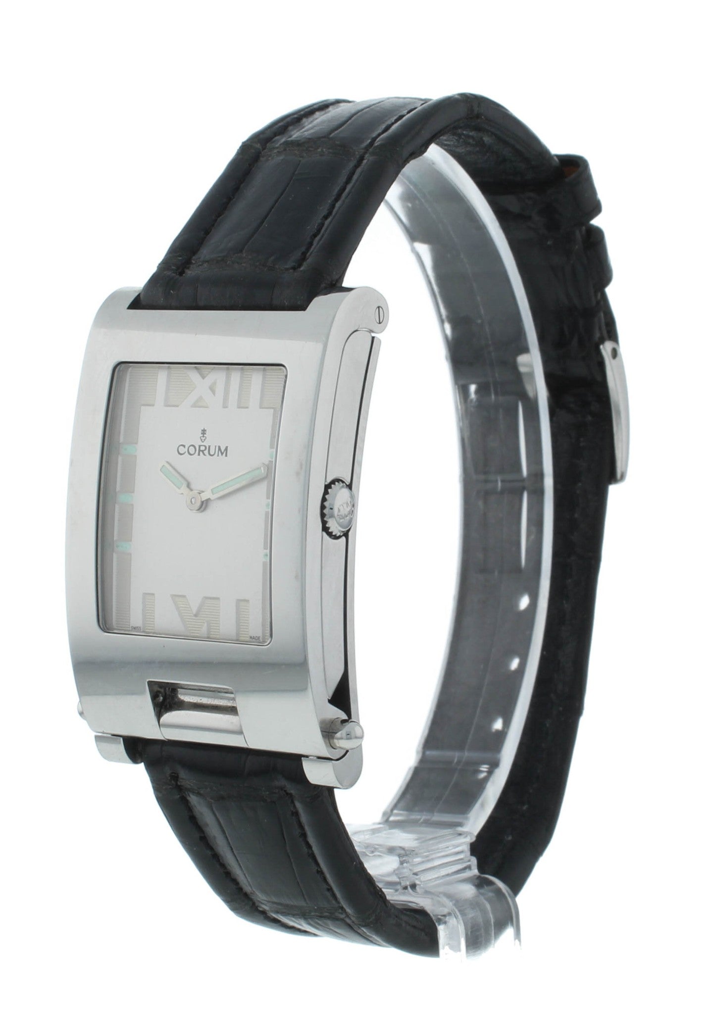 Corum Tabogan Tank Style Beige Dial Rectangle 24mm Quartz Ladies Watch 64.151.20