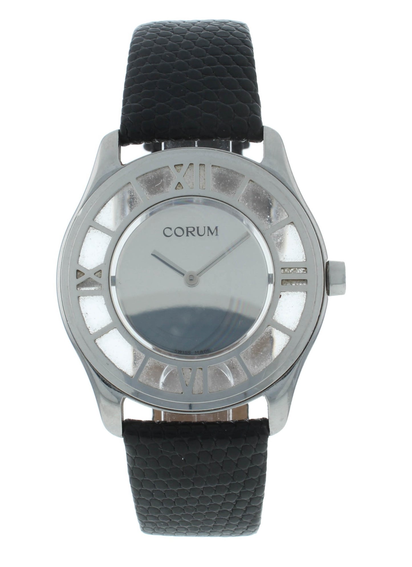 Corum Mystere 38mm Quartz Steel Transparent Dial Men's Watch 138.500.20