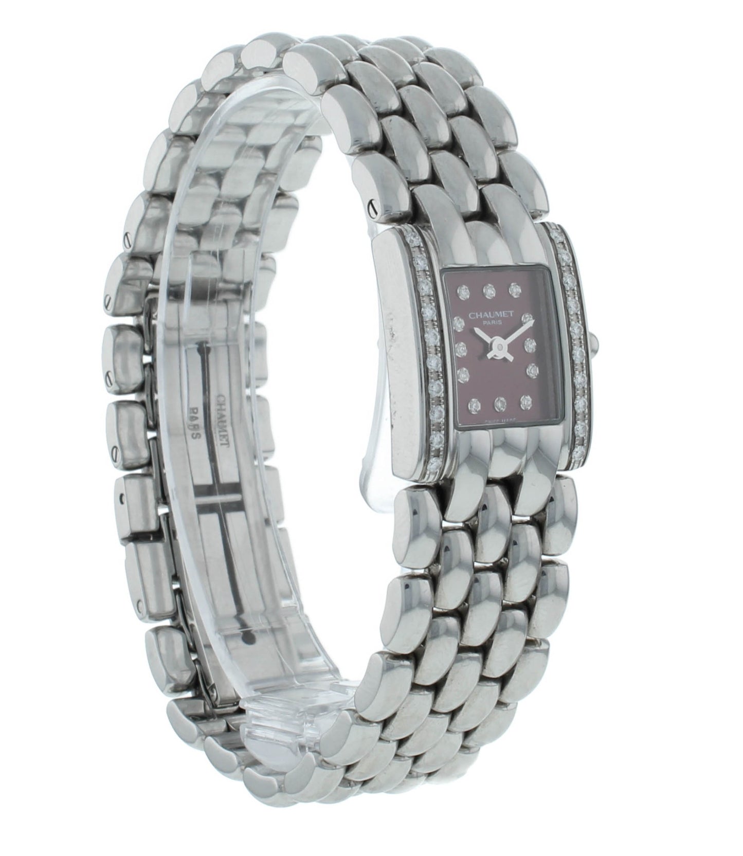 Chaumet Classique Mini Quartz 18mm Purple Diamond Dial & Bezel Ladies Watch