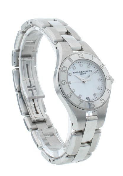 Baume & Mercier Linea White MOP Diamond Dial 27mm Ladies Watch M0A10011