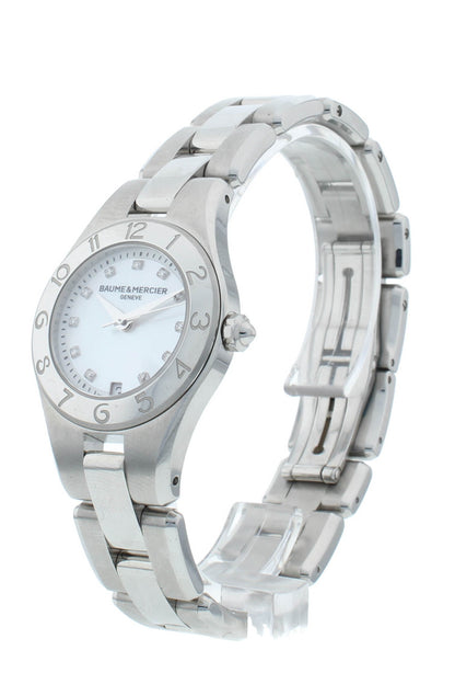 Baume & Mercier Linea White MOP Diamond Dial 27mm Ladies Watch M0A10011