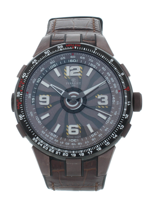 Pre-Owned Perrelet Turbine Pilot Brown Dial 48mm Automatic Men’s Watch A1094/2A