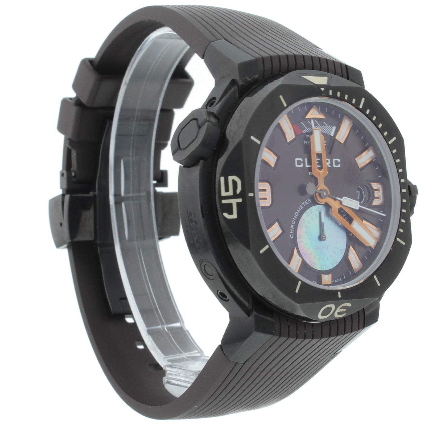 Clerc HydroScaph GMT Power Reserve Chronometer 48mm Auto Men's Watch GMT-2.3.3
