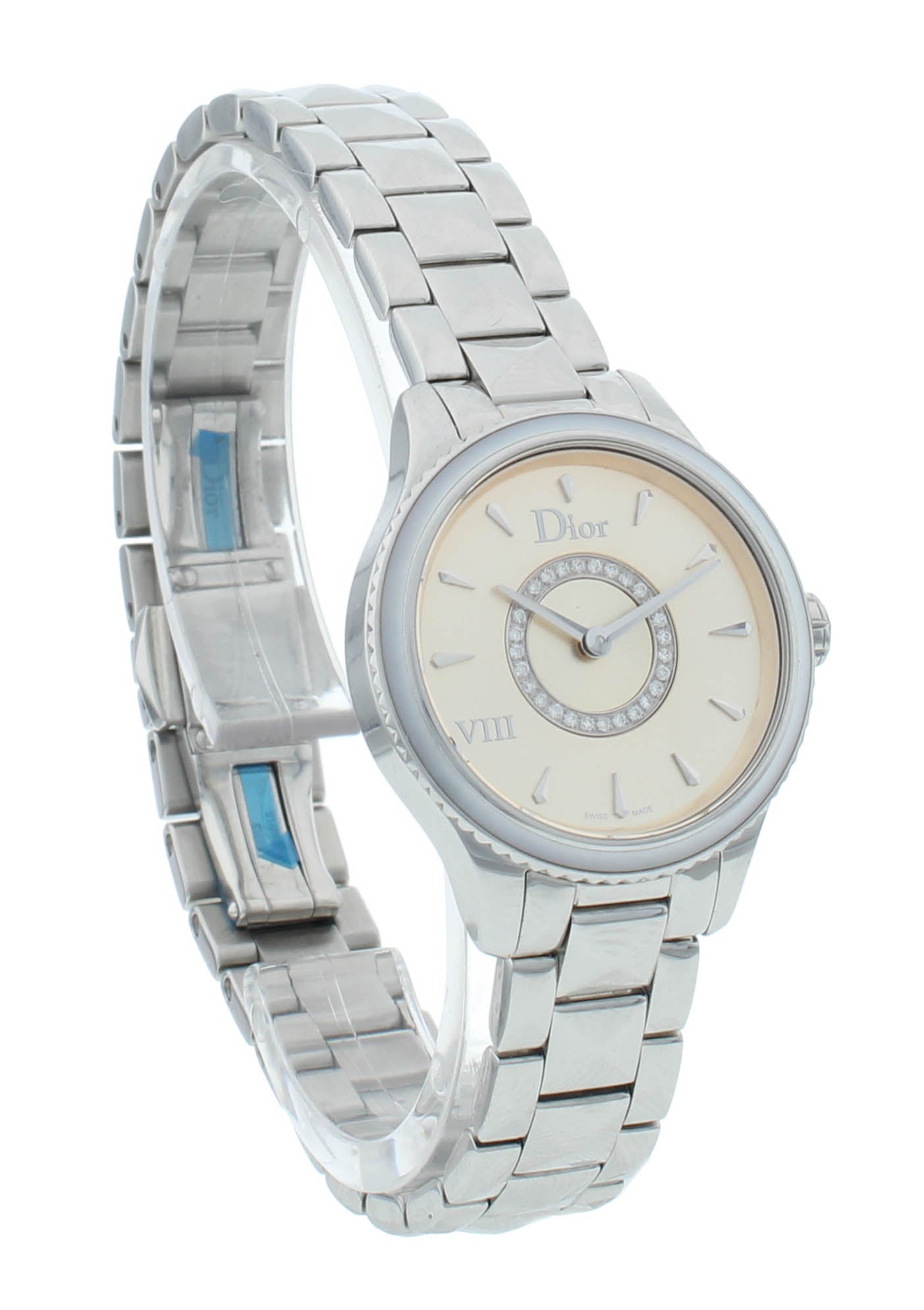 Dior Montaigne 25mm Pink Dial Diamond Dial Quartz Ladies Watch CD151111M002